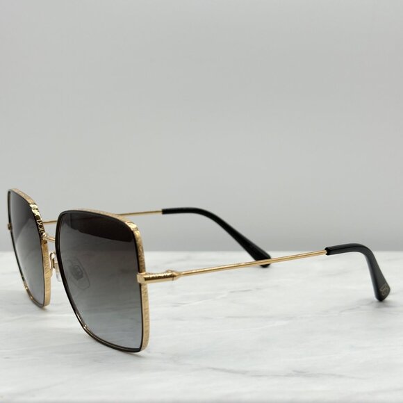 Dolce & Gabbana DG 2242 13348G Black Gold Metal Square Sunglasses Gray Gradient - Picture 2 of 12